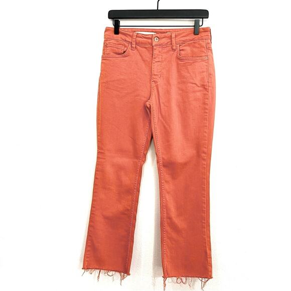 Pilcro and the Letterpress Salmon High-Rise Bootcut Raw Hem Cropped Jeans - 28 - Picture 12 of 13